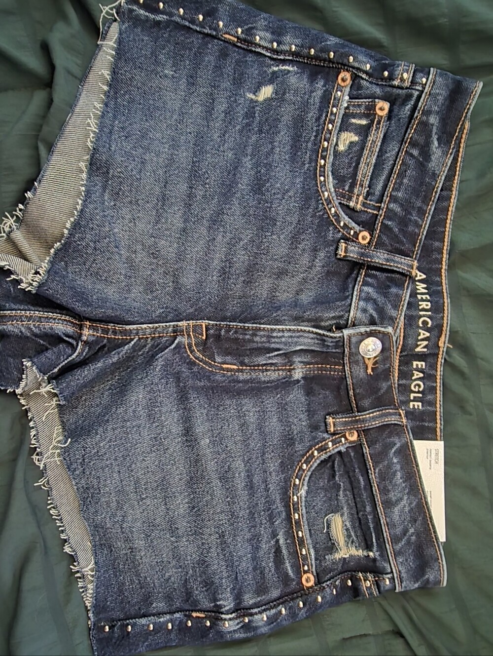 American Eagle Outfitters Dark Blue Denim Cutoff Shorts
